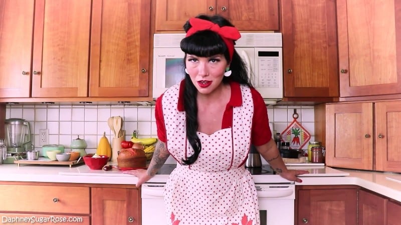 Daphney Rose - Apron Clad 50's Pin-Up Daphney Baking Stroking Housewife 5