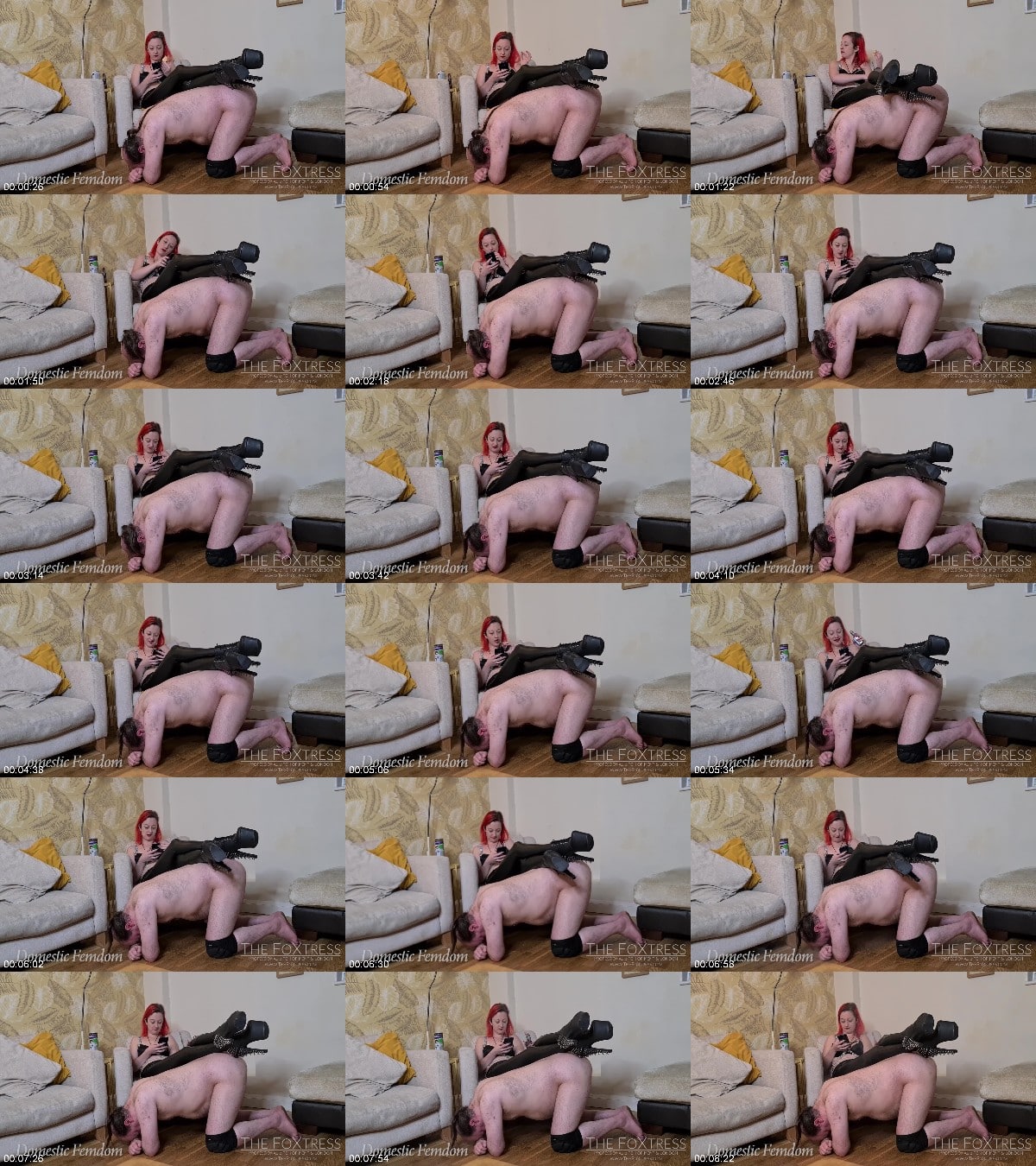 Domestic Femdom - Foot Stool to My Spiked Boots 6