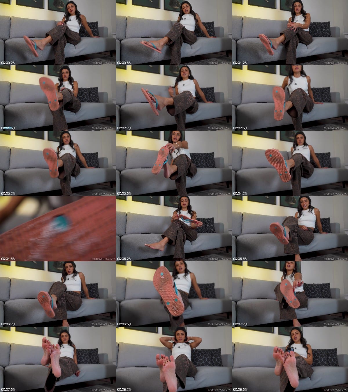 Goddess Enola - Spit-Soaked Flip flops JOI - Mistress Enola - Dangling Jerk off instructtions and Spitting 6