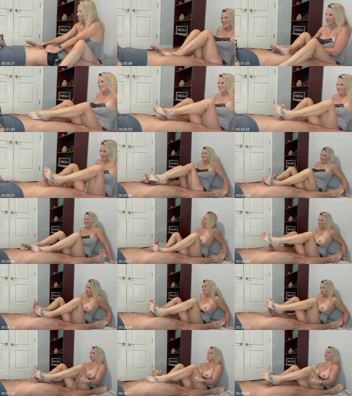 Hotwife Sadie Footjob Side View 6