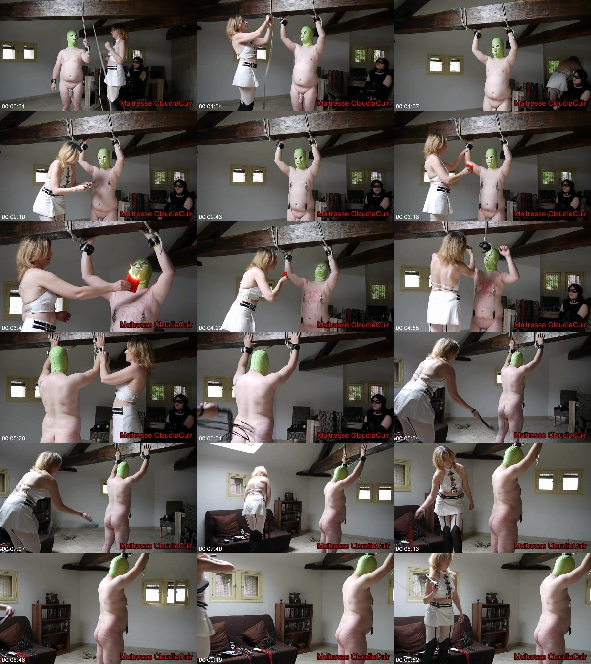 Maitresse Claudia Cuir - BDSM Waxing And Flogging Session 6