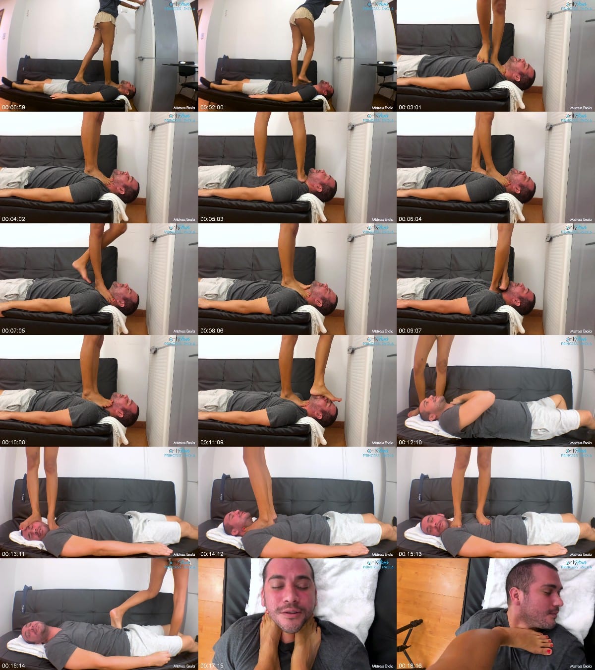 Mistress Enola Fetish - BREAKING YOUR NECK - Face and Neck trampling full weight throat standing and many times until make him rest 6