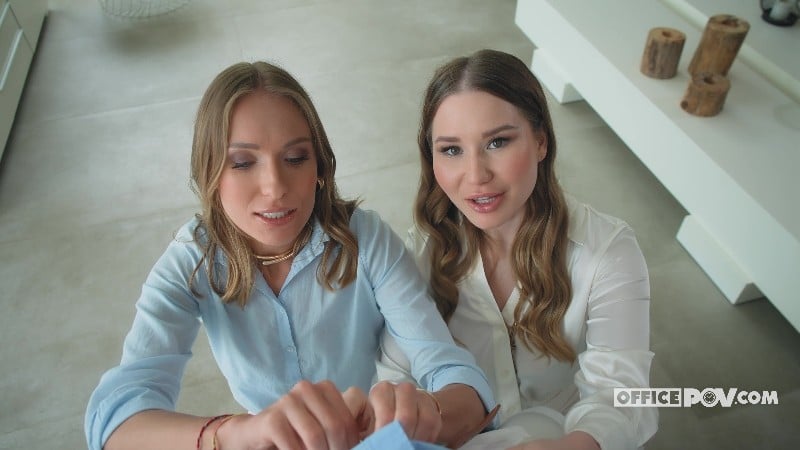 OfficePOV 24 12 23 Amalia Davis And Angelika Grays Blonde Business Babes 4k 3