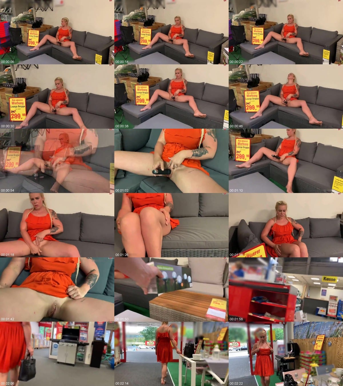 SteffiBlond - Selbstbefriedigung mit extrem squirt im Möbelgeschäft - keiner fickt mich, dann befriedige ich mich 6