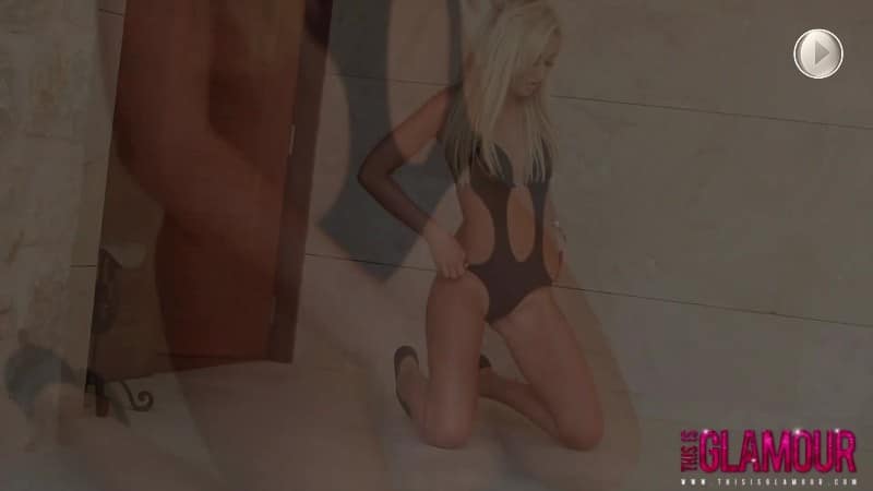 ThisIsGlamour 14 02 14 Steph Wright Stuns In A Black One Piece With Stilettos BTS FullHD 4