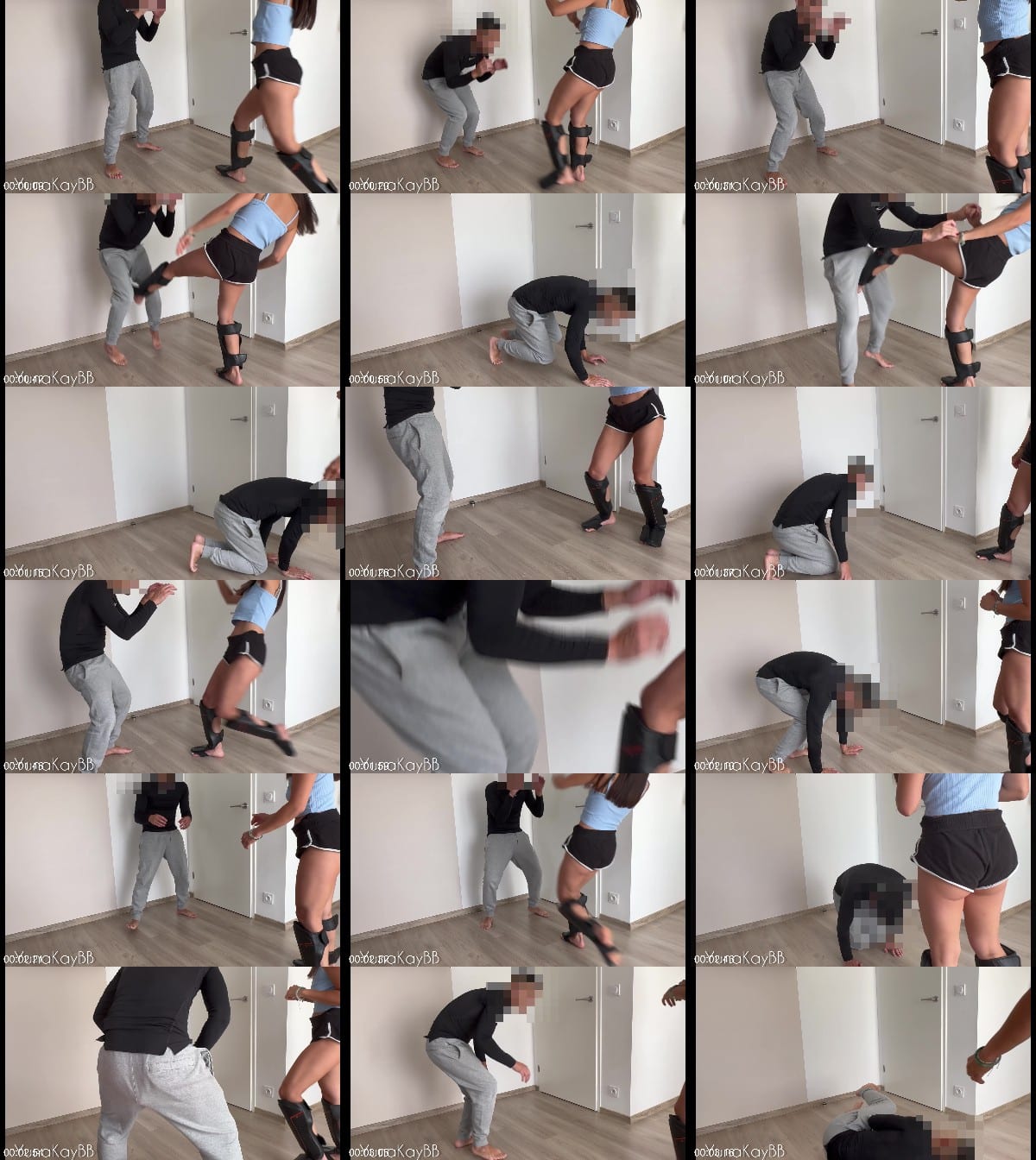 YunaKayBB - Hards Kicks Sparring Part 1 Ballbusting 6