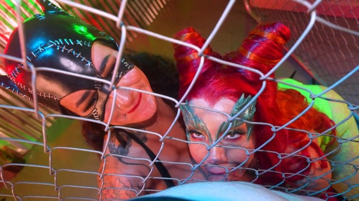 Arabelle Raphael & Little Puck (aka Catwoman And Poison Ivy) Double Blowjob & Titfuck 10