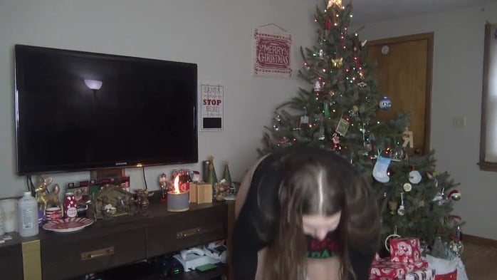 Upskirt & Panties - December 7, 2025 Courtney Christmas Panty Tryon 2