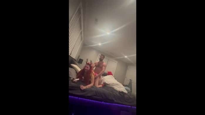 Its Christmas Reindeer Cosplay Doggy Style Sex Redhead 5