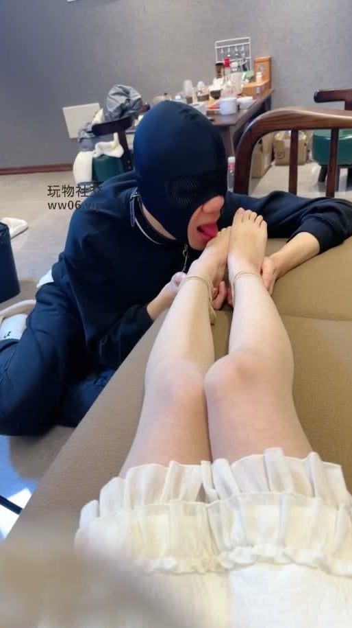 A Cute Girl Wearing White Lolita Shoes Had Her Feet Licked And Her Face And Hands Trampled On By Her Sex Slave. 5