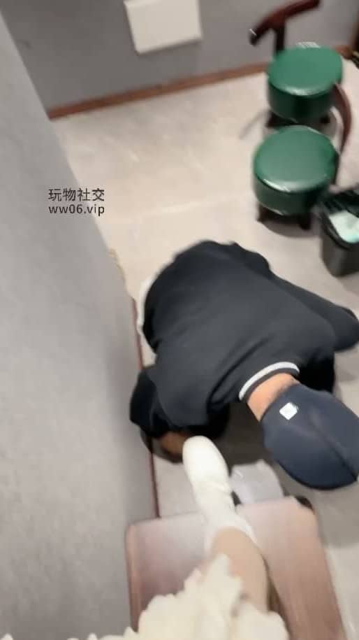 A Cute Girl Wearing White Lolita Shoes Had Her Feet Licked And Her Face And Hands Trampled On By Her Sex Slave. 3