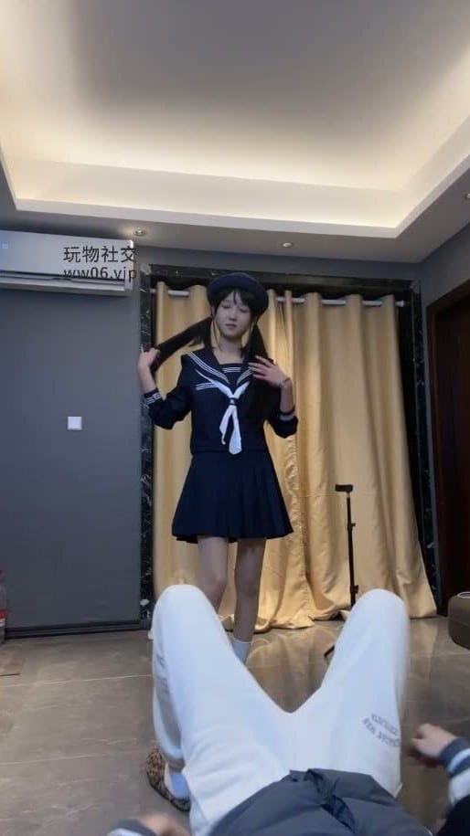 A Cute Girl In A Japanese School Uniform Tramples On Her Sex Slave's Face And Body. 1