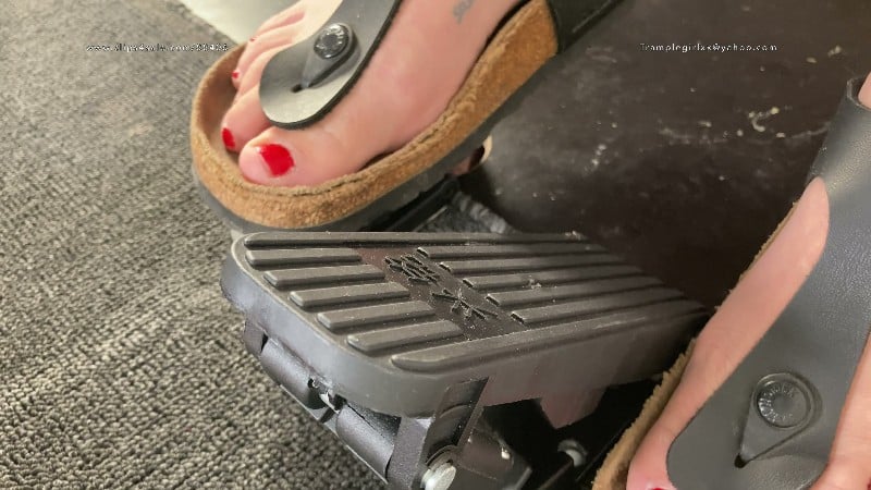 A Pedal Pumping Shoejob - CBT Cock crush and Shoe fetish with well worn and dirty Birkenstock Gizeh Sandals 4