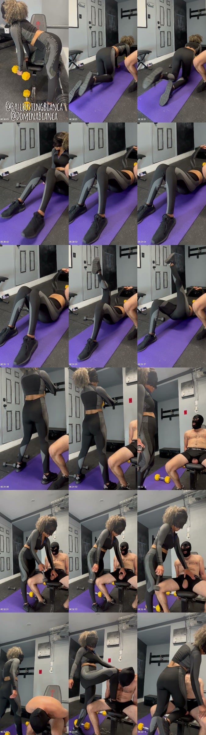 Ballbusting Bianca - Dominabianca - Ballbubsting Workout Betas Nuts Take A Beating Stomping Kicks Slaps Punches And Even A Dumbbell 6