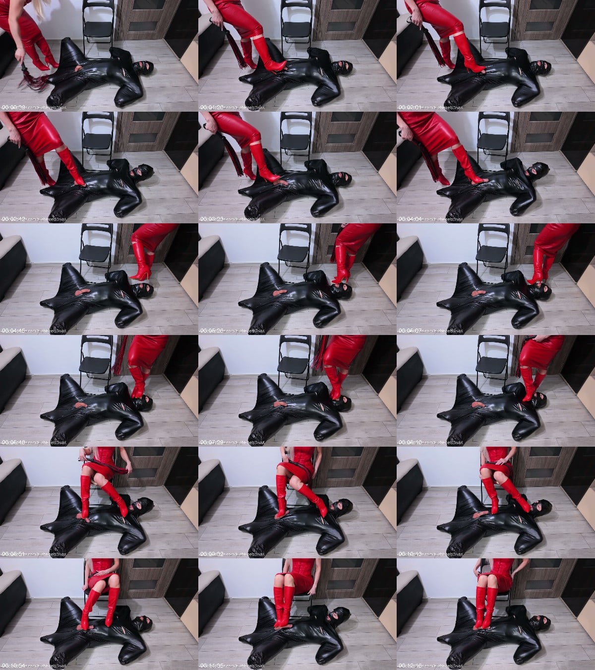 Goddess Maisha - Leather Bondage Bag Torment - CBT Boot Worship And Denial 6