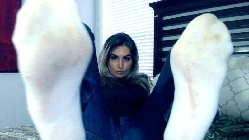 Kerri Kings Naughty Pleasures - Kerri King Rewards Daddy for Her Shopping Trip with a Dirty Sock Footjob Cum Countdown 1