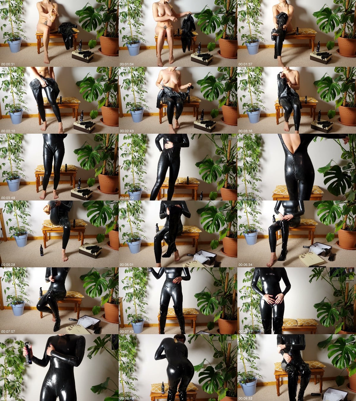 LATEXnCHILL - Getting dressed in my latex suit + boots 6