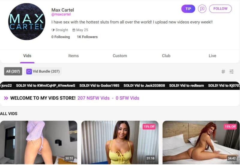 Max Cartel Leaks Manyvids Siterip tezfiles [166 VIDEO / 393 GB] 1