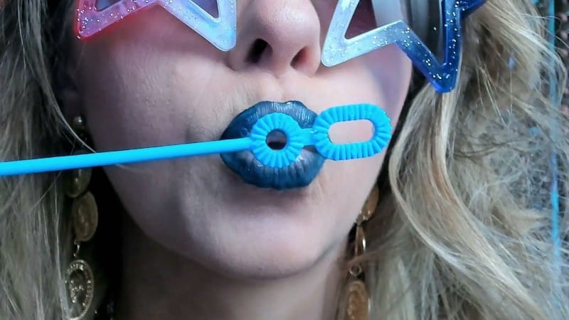 Petite Mercy - Blue Lipstick Blowing Bubbles 2
