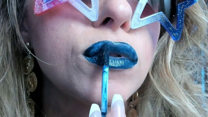 Petite Mercy - Blue Lipstick Blowing Bubbles 3
