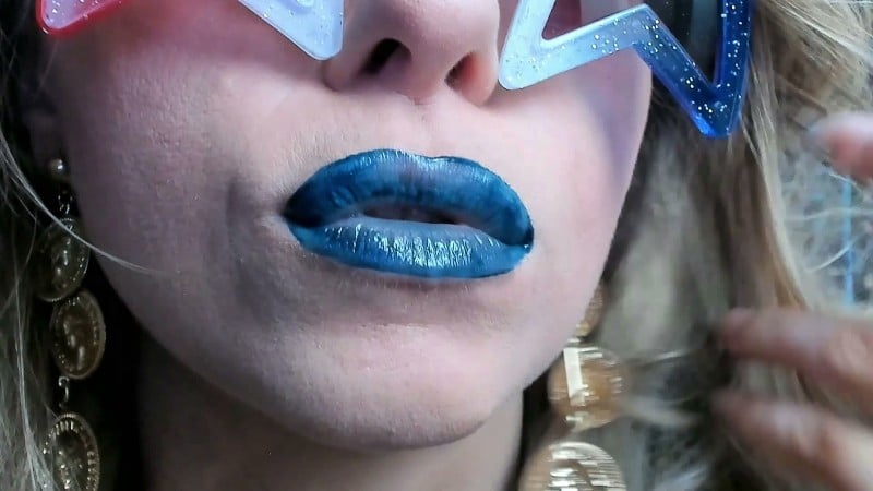 Petite Mercy - Blue Lipstick Blowing Bubbles 1