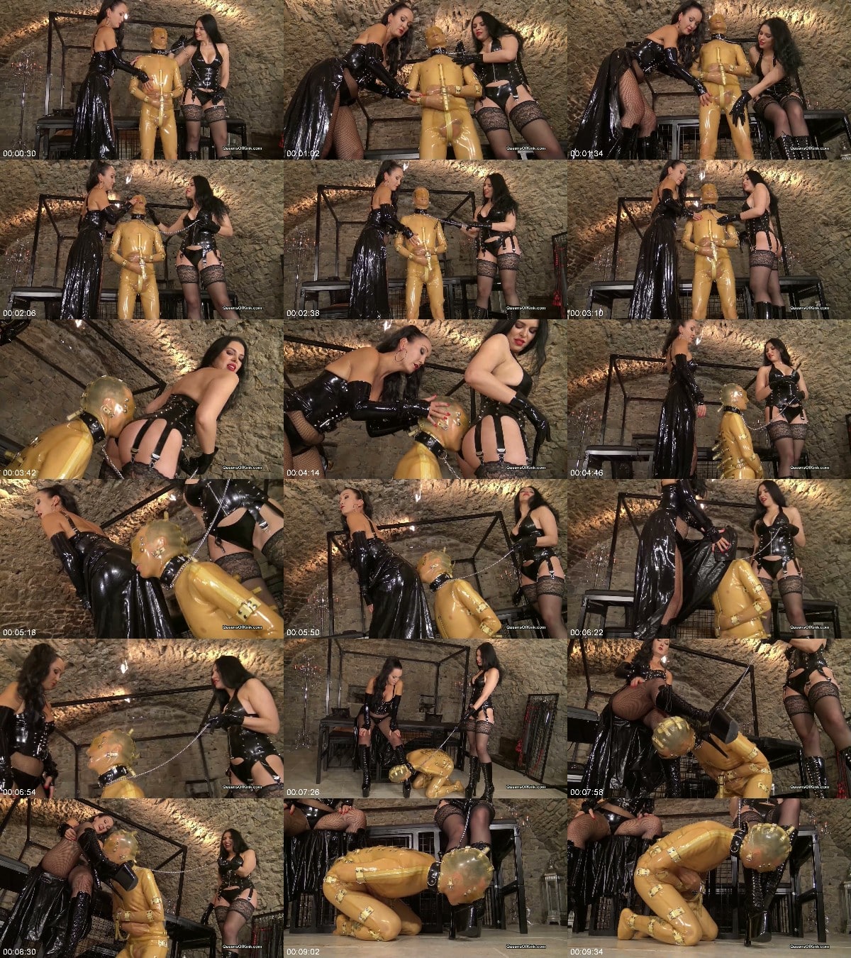 Queens of Kink - Latex gimp training stage 1 - Kira Queen and Fetish Liza 6