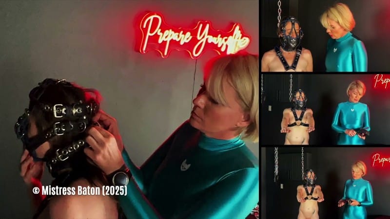 Strafkamer - Mistress Baton - Strapping With Leather Bondage And Spandex 5