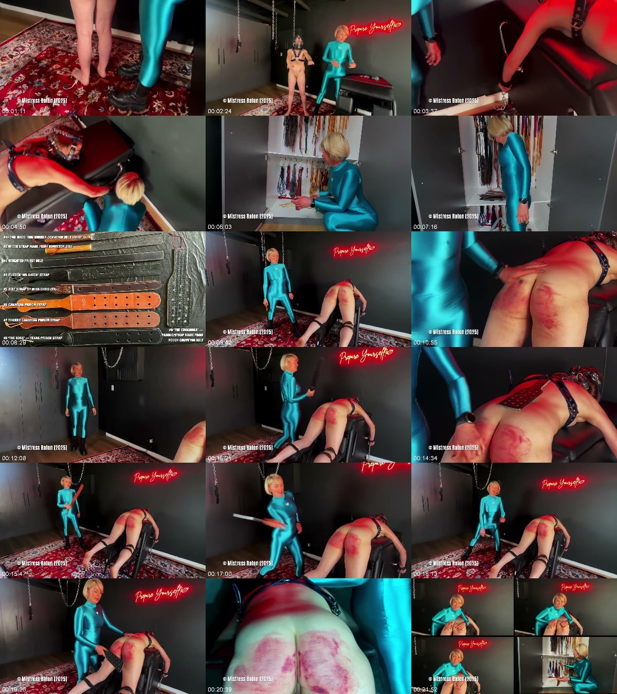 Strafkamer - Mistress Baton - Strapping With Leather Bondage And Spandex 6