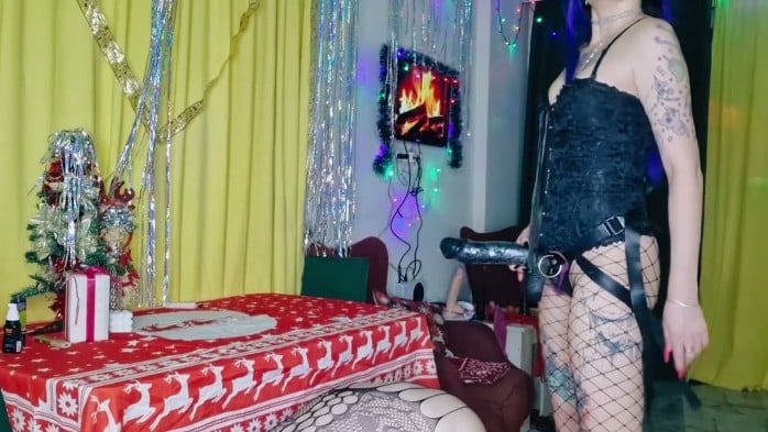 A Big Black Strap-On For New Year 21