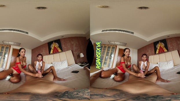 [AsianSexVR / Sexlikereal.Com] Cherry Lee, Emilia Swift - Two Asian Milfs Threesome Sensual Massage & Facial Happy Ending [8192x4096p / 8k] 3