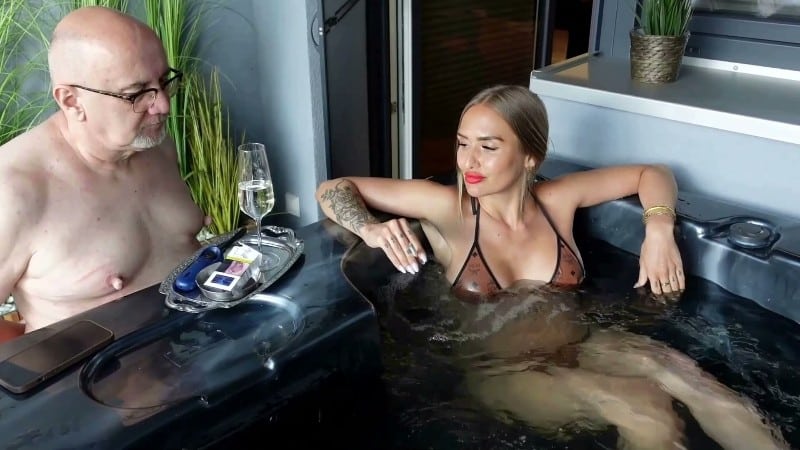 planetfemdom clips 4 you - Goddess Kira Gold - BRAND NEW!! - Obedient servant and human ashtray for the Goddess in the whirlpool 4