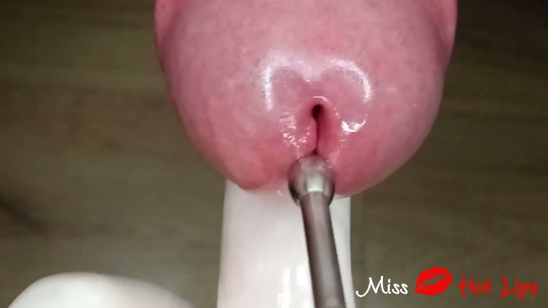 Miss Hot Lips - Close up amateur femdom ruined orgasm with urethral sounding Frenulum stimulation 3