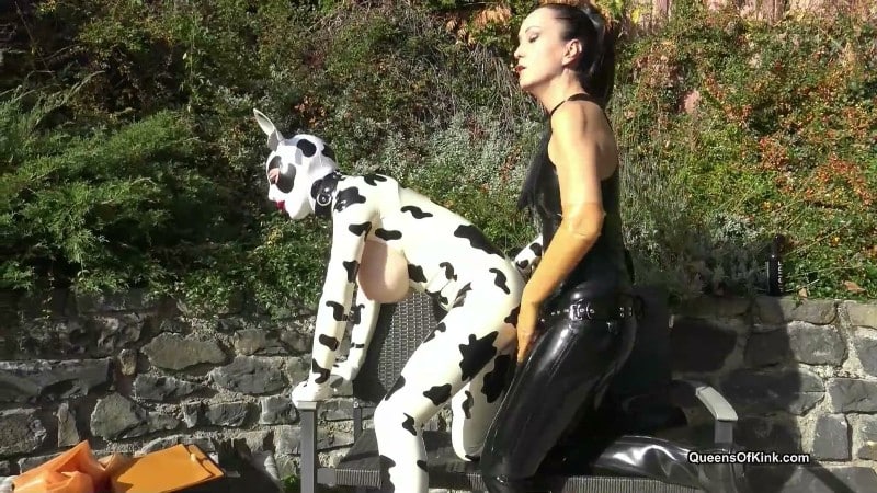 Queens of Kink - Latex cow inspected and fucked stage 2 - Fetish Liza and Natalie Goth TV 2