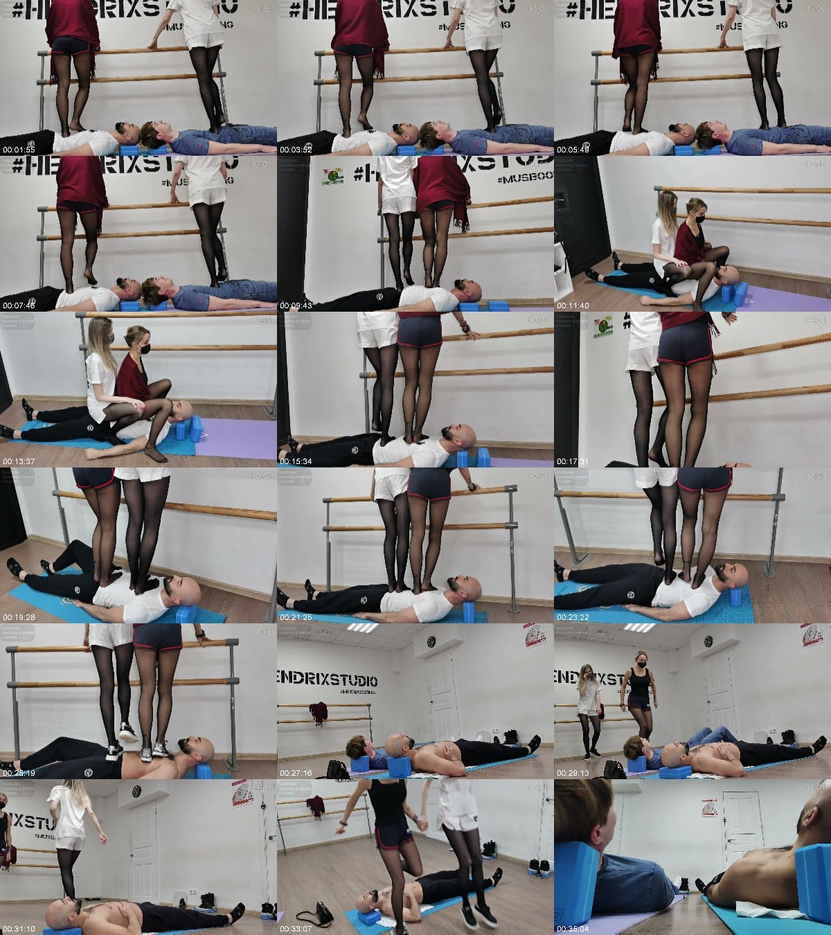 Russian Trample Championship - Educational Trampling 1 Full Two Models Taking Their First Steps On Men Long Torment With Nylon Feet And Sneakers 6