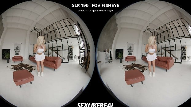 Stasyqvr - Dakotaq - Cute Blonde Dakotaq Plays With Her Mini Skirt (oculus 8k Original) 2