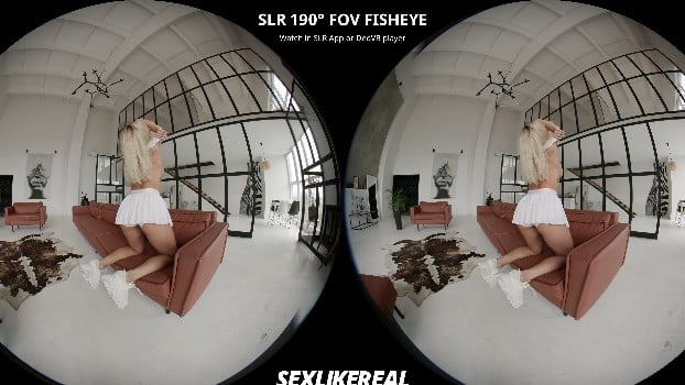 Stasyqvr - Dakotaq - Cute Blonde Dakotaq Plays With Her Mini Skirt (oculus 8k Original) 3