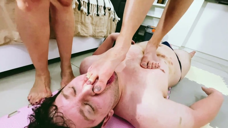 Lilith Mixed Wrestling - Cruel trampling duetto - Two brazilian mean girls x fat guy with facesitting and humiliation 5