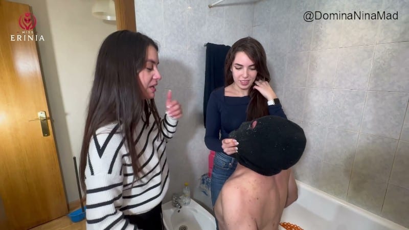 MissErinia - Two Mistresses Humiliate The Slave In The Bathroom 2