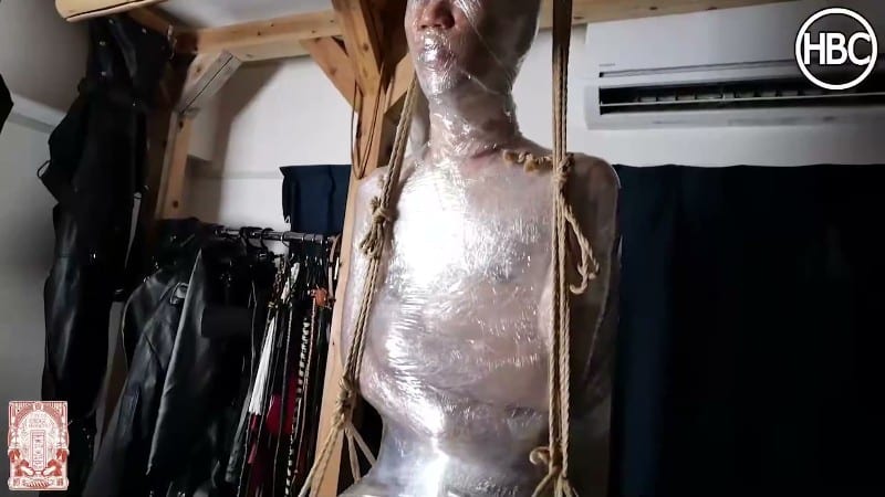 Mistress Hinako - Chair Bondage Plastic Wrap Mummification Suspension 3