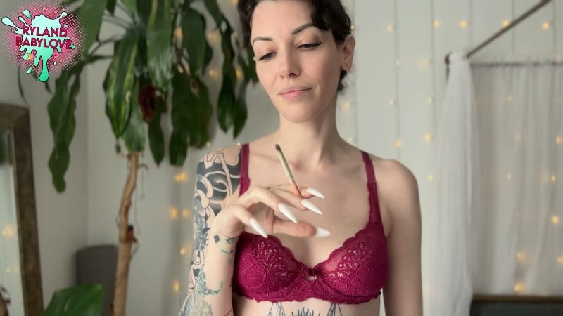 Ryland BabyLove - SFW Smoking Joint Long Nails Red Lingerie 6