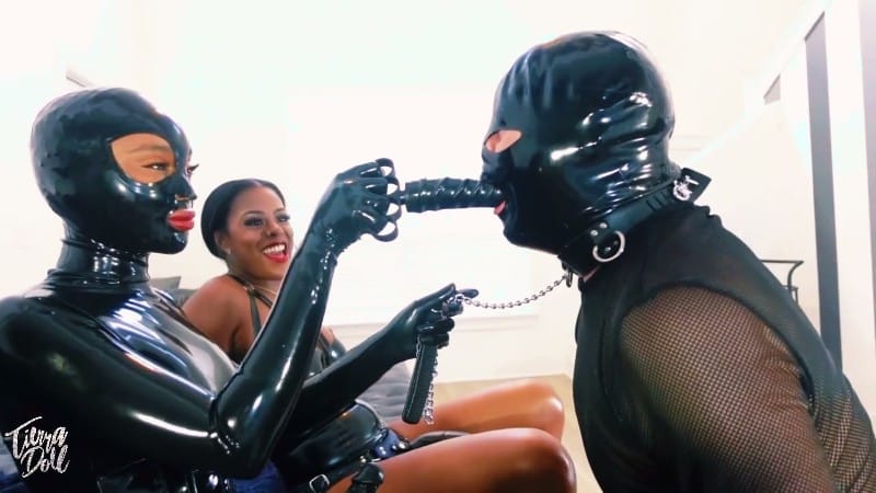 Tierra Doll - Goddess Lolaa and Rubber Findom - Latex Whore Sucks Cock For Us 2