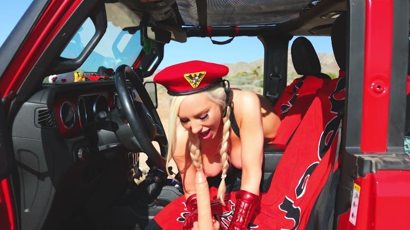 tarababcock - POV- CAMMY STRIPS IN THE DESERT AND GIVES BJ IN THE JEEP 4