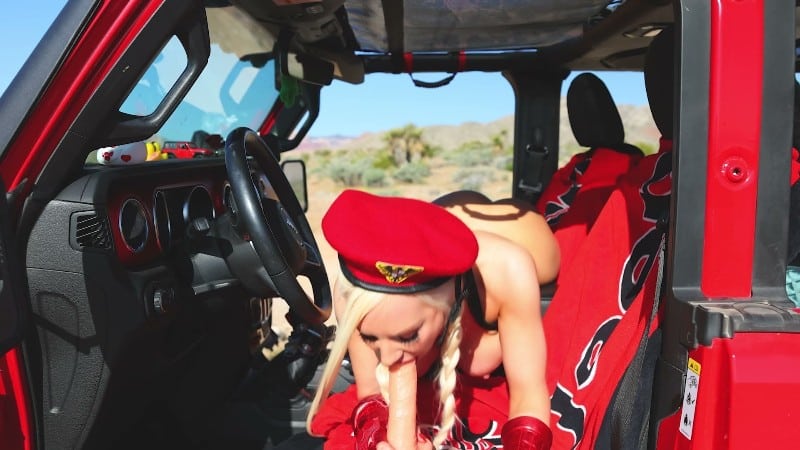 tarababcock - POV- CAMMY STRIPS IN THE DESERT AND GIVES BJ IN THE JEEP 5