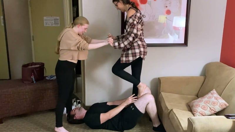 ONLYBALLKICKING - Two Girls Trampling Balls 1